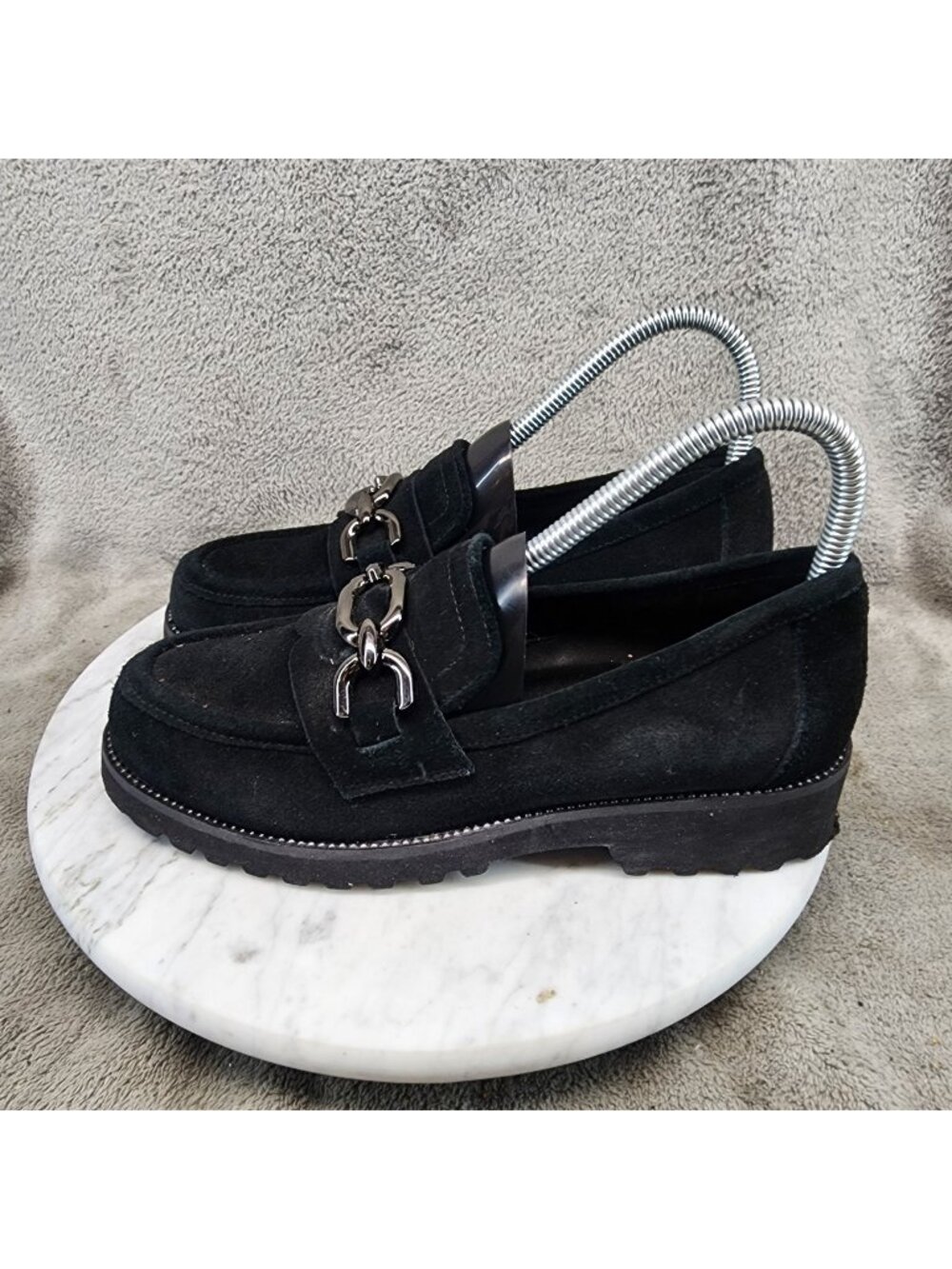Vaneli Shoes Womens Size 6 Zinta Black Suede Loafers *Read*